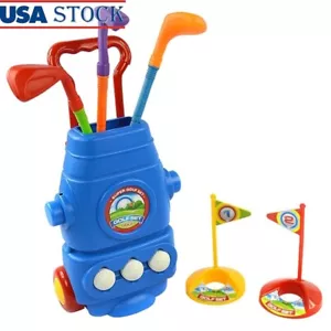 Deluxe Kids Golf Set 3 Golf Clubs 3 Balls 2 Practice Holes Fun Outdoor Toy New - Picture 1 of 9