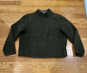 LL Bean Men's Size XL Fleece Sweater Jacket Full Zip Up Green