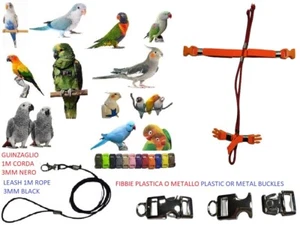 Pettorina pappagalli ROSSO ARANCIO elastica collo 3MM DA COCORITE AD AMAZZONE - Foto 1 di 7