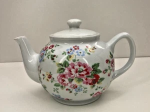 Cath Kidston Multicoloured Floral Spray Flowers White Ceramic Teapot - Picture 1 of 9