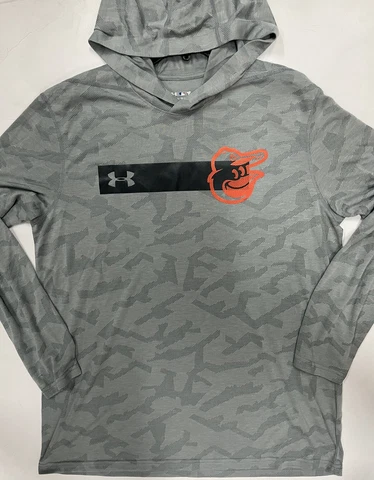 MENS MLB UNDER ARMOUR HEATGEAR BALTIMORE ORIOLES Hoody LARGE New Sweatshirt Cover