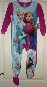 NWT Disneys Frozen Elsa Anna fleece blanket sleeper pajamas Size 4/5 - Picture 1 of 1