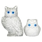 1 Set Of Cute  Adorable  Decorative Small Owls Decor For Home Crystal Statue