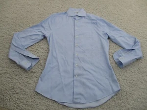 Anzug Supply Shirt Herren 37 14,5 blau langarm extra schmale Passform Knopf Preppy A3 - Bild 1 von 11
