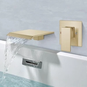 Drettyer Wandhalterung Wasserfall Badewannenarmatur Messingoptik kostenloser Versand - Bild 1 von 6