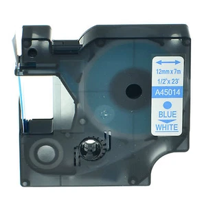 45014 BLU SU BIANCO NASTRO COMPATIBILE DYMO D1 CASSETTA LABELMANAGER 12mm - Afbeelding 1 van 1
