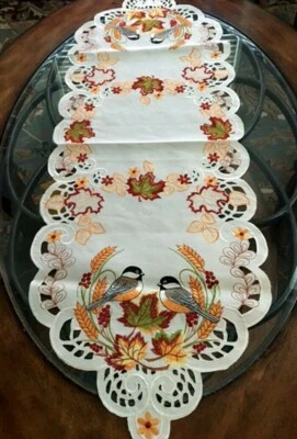 Fall Table Runner Maple Leaves Harvest Thanksgiving Table Runner Centerpiece 36" - Image 1 of 4