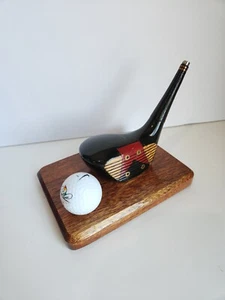 Vtg Arnold PALMER Golf Club Business Card Holder Invitational Ball Office Decor - Picture 1 of 12