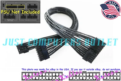 🔥 24" Custom Antec (20+4) 24-Pin to (18+10) Pin ATX Power Supply Cable - Image 1 of 4
