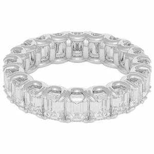 5.4ct Simulated Diamond Wedding Ring Band Full Eternity White Gold Plated - Picture 1 of 6