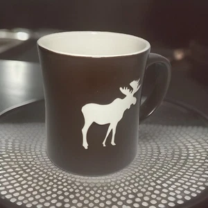 Starbucks 2009 Bone China Embossed Brown Moose Mug Heavy 16oz Coffee Cup VGC+ - Picture 1 of 8