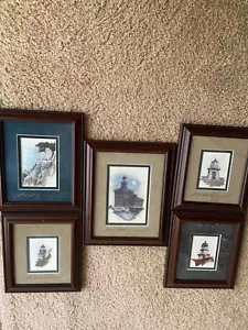 Ben Richards 5 signierte Sammlung individuell gerahmte Glasdrucke Leuchttürme, Wolf - Bild 1 von 11