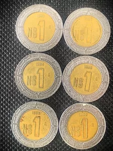 MEXICAN COINS LOT NUEVOS PESOS $1 PESOS GOOD COINS #1036M - Picture 1 of 2