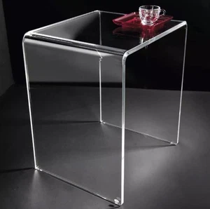 Plexycam Tavolino Comodino Plexiglass Trasparente Alzata Camera Sala 45x33x40H - Picture 1 of 1
