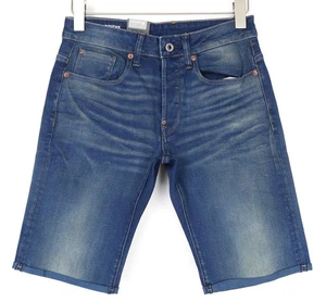 G-Star Revend Hommes W28/L34 Skinny Fit Bleu Coton Stretch Neuf Denim Shorts - Picture 1 of 7