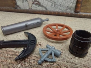 Genuine LEGO® parts for pirate boat Inc. anchor, cannon, Wheel, barrel & compass - Picture 1 of 6