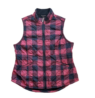 CHALECO A CUADROS BIT & BRIDLE ECUESTRE ROJO Y NEGRO ACOLCHADO BÚFALO, MUJER XL Foto 1 de 4