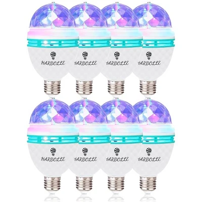 8 Pack RGB Color Rotating Bulb,E26/E27,Party Bulbs Colored Strobe Light Bulb ... - Image 1 of 4