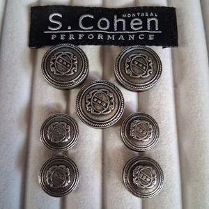 Blazer botones de peltre plateado S. Cohen 7 3 grandes, 4 más pequeños         - Imagen 1 de 3