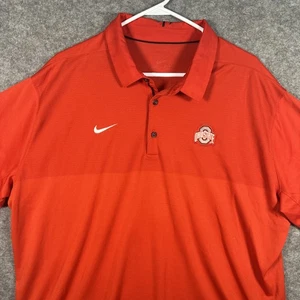 Ohio State Buckeyes Nike Polo Shirt Mens 2XL Red Lightweight Logo Swoosh - Picture 1 of 10