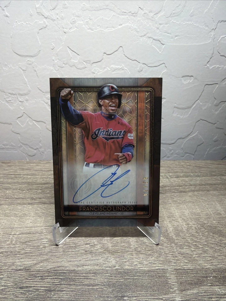 2020 Topps Tribute Francisco Lindor Iconic Perspectives Auto /70 Indians Mets - Image 1 of 1