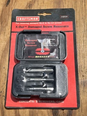 NOS SEARS Craftsman 3pc Screw X-Out Damaged Screw Removers USA 52154 - Image 1 of 4