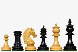 Artisan Knight Luxury Wooden Chess Pieces in Ebony & Boxwood – 4.4" King - Picture 1 of 9