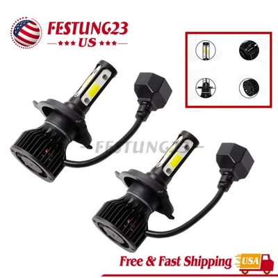 Set for 9003 H4 LED bulb kit 10000W ultra white high low beam 1000000LM Foto 1 de 4