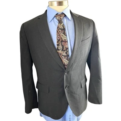Banana Republic Italy Grey Wool 2 Piece Suit Jacket Sz 42S Pants 32x32 120s Wool - Image 1 of 4