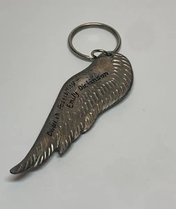 Vtg Emily Dickinson Dwell in Possibility Feather Metal Keychain GUC Fan Gift - Picture 1 of 9