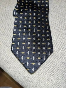 Roundtree & Yorke Black Navy Grey Tan Mens Extra Long Necktie 4”x 63.75”All Silk - Picture 1 of 10