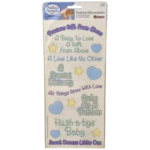 Vtg NEW Precious Moments BABY BOYS SHOWER Sticker Sheet Canada 2003 Acid Free - Picture 1 of 13