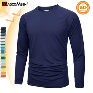  Men's UPF50+ Summer UV SPF Shirts Long Sleeve Quick Dry Casual Fishing T-Shirts - Picture 1 of 74
