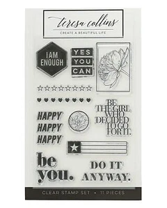 I am Enough Teresa Collins Stamp Set 11 Stamps Yes You Can Do It Anyway Be You - Picture 1 of 1