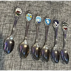 SET OF 6-stamped JAPAN-SilverPlated State Spoons-Vintage SouvenirGREAT CONDITION - Picture 1 of 5