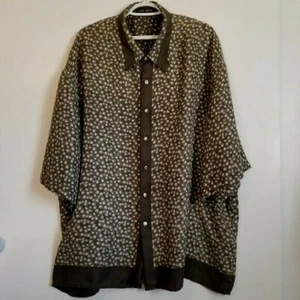 Vintage Joey Richi 100% Silk Button Front Shirt Short Sleeve Size 3XL - Picture 1 of 4