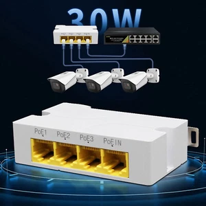 4-Port Gigabit POE Extender Network Switch Repeater IEEE802.3af/at PoE Switch - Picture 1 of 23