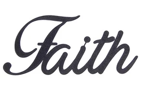 Faith Word Art Sign Home Christian Decor Wall Hanging Cursive Script Typography - Picture 1 of 4