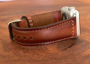 Monograma 49mm 42mm 40mm 41mm 41mm Apple Watch Banda de Cuero Genuino Correa - Imagen 1 de 5