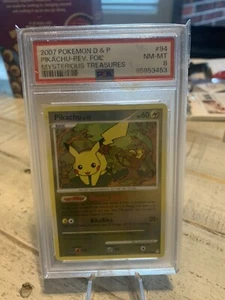 Pokemon 2007 DP Mysterious Treasures PIKACHU Reverse Holo 94/123 - Graded PSA 8 - Picture 1 of 1