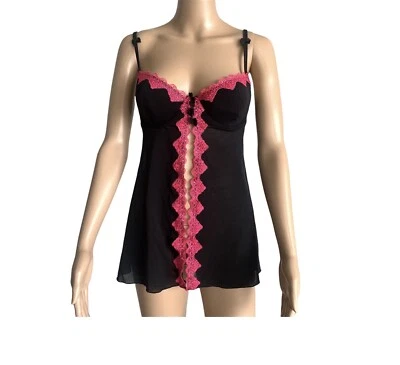 Rampage black and pink babydoll Lacey size medium - Image 1 of 4