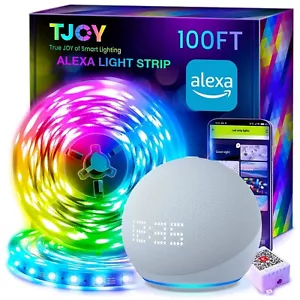 TJOY 100ft Smart Led Strip Lights for Bedroom, Work with Alexa, RGB Color Cha... - Picture 1 of 7