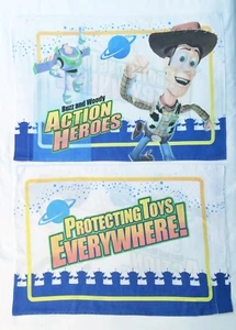 Pair of Disney Toy Story Pillowcases Protecting Toys Everywhere Buzz Woody - Picture 1 of 5