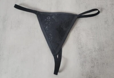 Nuevo Tanga Negro Ébano Sin Marca Bragas Panty Estampado Floral Sexy L Foto 1 de 4