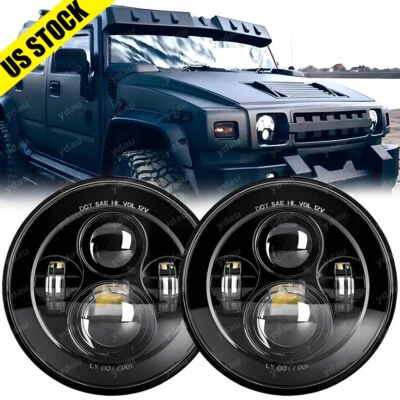Faros LED redondos de 7 pulgadas haz sellado alto/bajo para Hummer H1 H2 AM General Foto 1 de 4