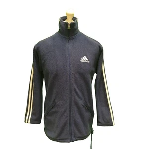 Vintage Adidas  Fleece Jacket 80s Retro White Blue  Uk Age 14 Years Boy's - Picture 1 of 5