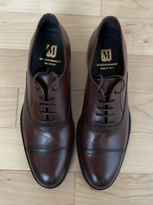 Bruno Magli Alcino US Size 10 Cognac Oxford Cap Toe Shoes Made In Italy * NIB