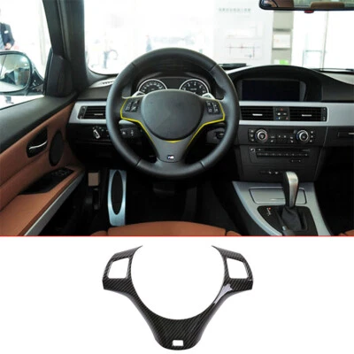 Accesorios de cubierta de embellecedor de volante de fibra de carbono para BMW E90 E92 E93 2005-2012 Foto 1 de 4