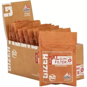 GIZEH Filtri Slim 6mm Extra XL Lunghi Pure Biologici 10 Bustine Da120 Filtre - Picture 1 of 4