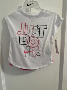 NIKE AUTHENTIC GIRLS ORIGINAL BRAND NEW 2Pc Tee & SHORTS SET Sz 4, NWT MSRP $40 - Picture 1 of 9